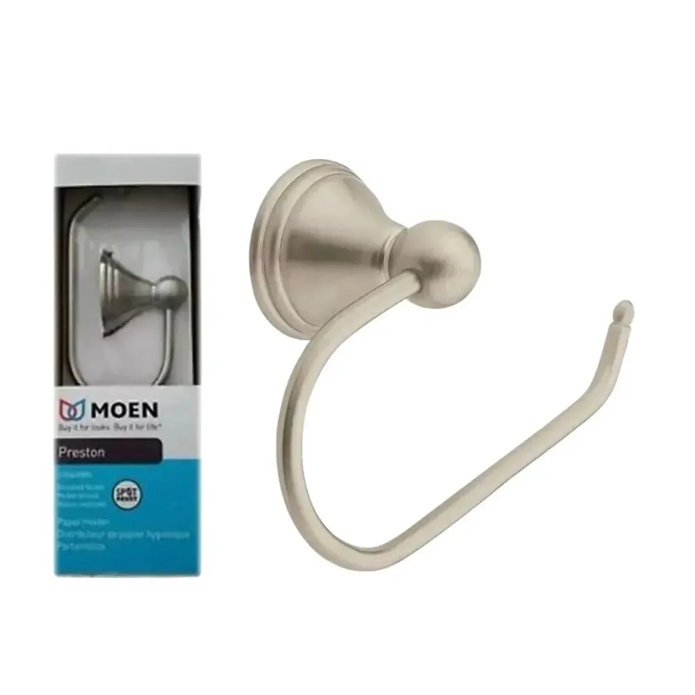 MOEN Preston Single Post Toilet Paper Holder in Spot Resist Brushed Nickel